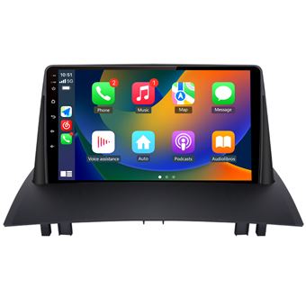 Autoradio Android 13 Pour Renault Mégane 2 (2002-2009) - 9 Pouces, 6Go RAM, CarPlay/Android Auto, GPS, WiFi