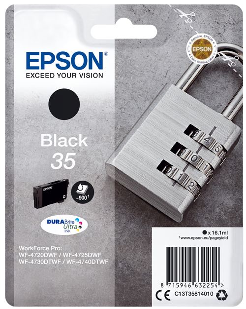 Epson 35 - 16.1 ml - noir - original - blister - cartouche d'encre - pour WorkForce Pro WF-4720, WF-4720DWF, WF-4725DWF, WF-4730, WF-4730DTWF, WF-4740, WF-4740DTWF