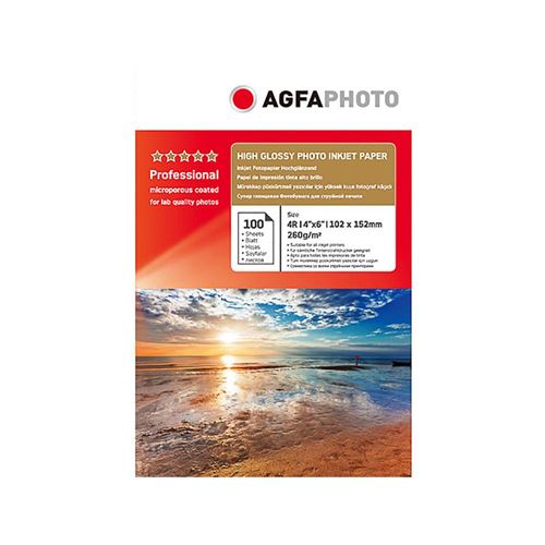 Papier photo A6 AgfaPhoto finition Brillant 260g Jet d'encre - AP260100A6
