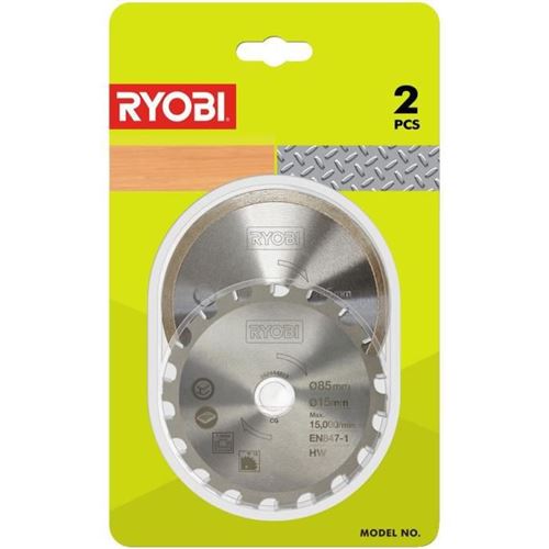 Kit 2 lames RYOBI bois/ m&eacute;tal + carrelage pour scie multi-mat&eacute;riaux - RAKMMS02K