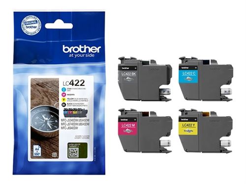 Pack de 4 Cartouches d encre Brother LC422 Noir Jaune Cyan Magenta