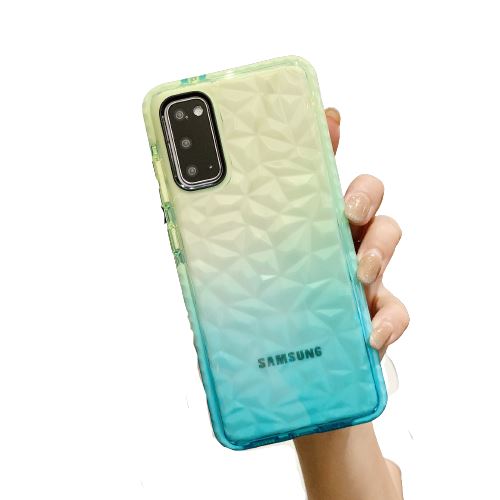 Coque souple à motif de diamant dégradé FONGWAN pour Samsung Galaxy S22-Vert bleu