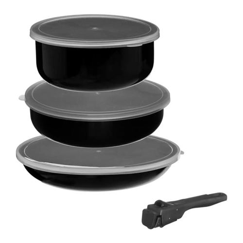 FIVE Simply Smart - Batterie de Cuisine Amovible "7 Pièces" 28cm Noir