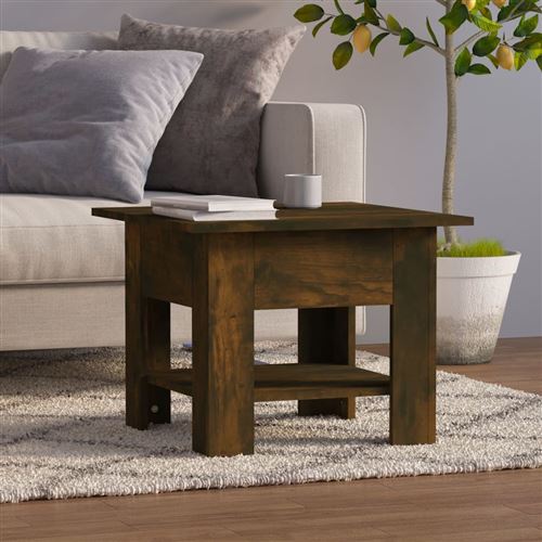 vidaXL Table basse chêne fumé 55x55x42 cm bois d'ingénierie