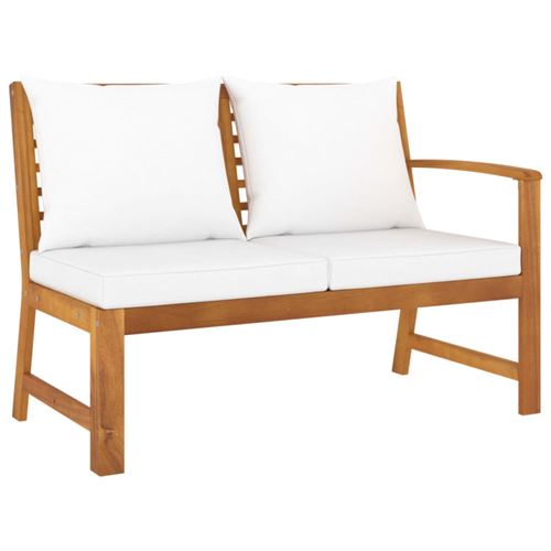 Non Communiqué Crème Banc De Jardin 114,5 Cm Avec Coussin Bois Solide D Acacia
