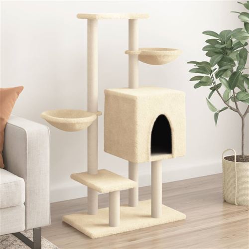 Meilleurs prix pour vidaXL Arbre à chat avec griffoirs en sisal crème 117 cm