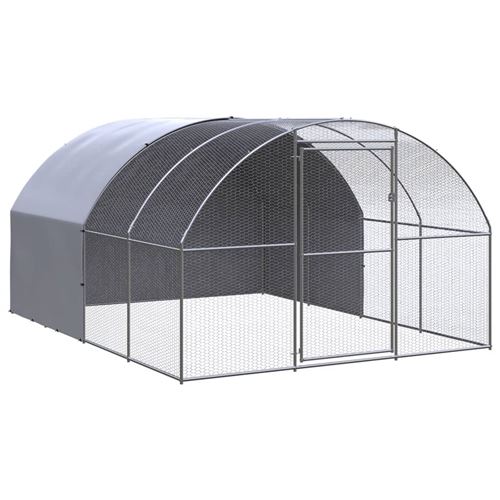 vidaXL Poulailler d'Extérieur 3x4x2 m Acier Galvanisé Cage Poulets Volière