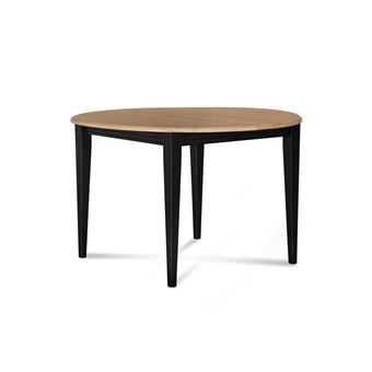 Table ronde bois à rallonges 115 cm Pieds fuseau VICTORIA Allonge en bois Massif pour table rectangulaire