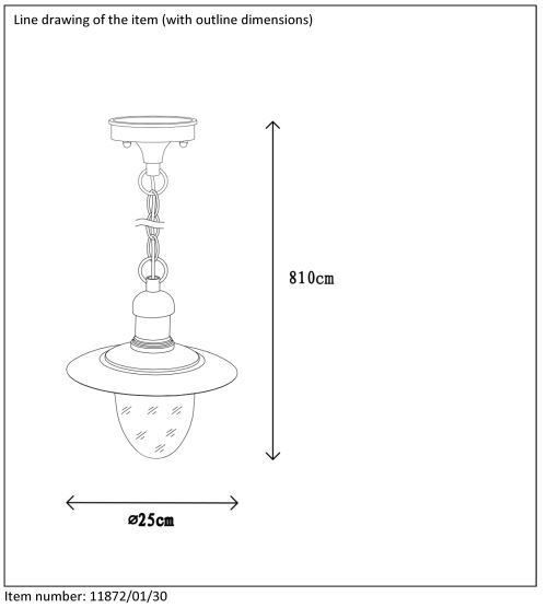 Lucide ARUBA - Suspension Extérieur - Ø 25 cm