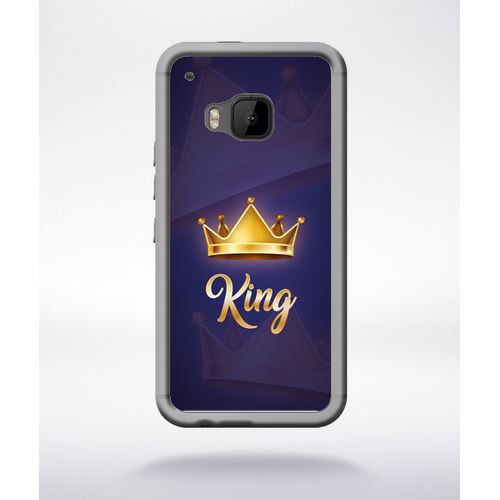 Coque King Fond Bleu Compatible Htc One M9 Transparent