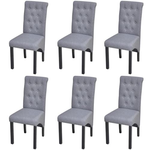 vidaXL Chaise de salle à manger 6 pcs Tissu Gris foncé