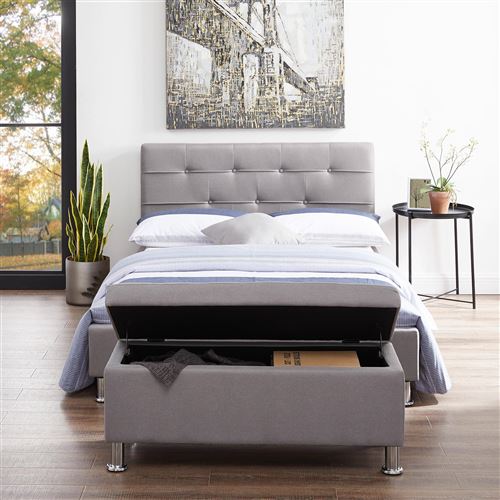 Banc De Lit Nizza Coffre De Rangement Avec Assise Pouf Capitonne