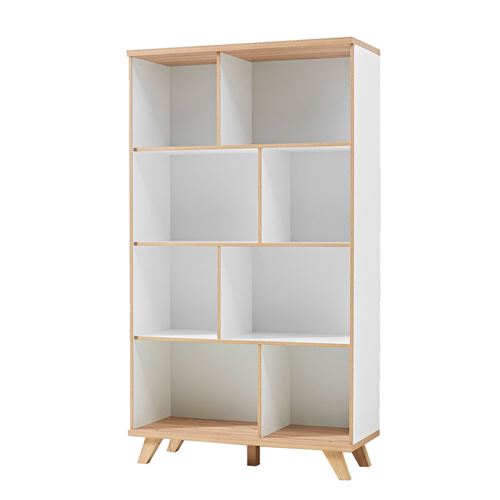 Armoire de bureau en bois piètement chêne 8 niches OSLO