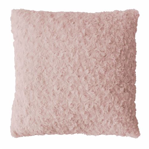 Coussin 40 x 40 cm imitation fourrure himalaya Rose