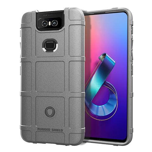 Coque en TPU carré bouclier gris pour votre Asus Zenfone 6 ZS630KL