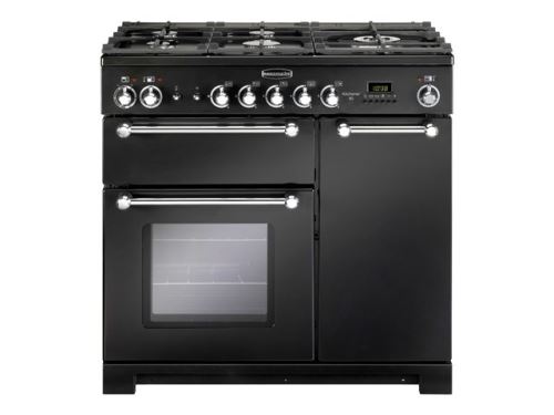 Falcon Kitchener 90 - Cuisinière (four à deux étages) - pose libre - largeur : 90 cm - profondeur : 60 cm - hauteur : 92.5 cm - avec système auto-nettoyant - noir mat