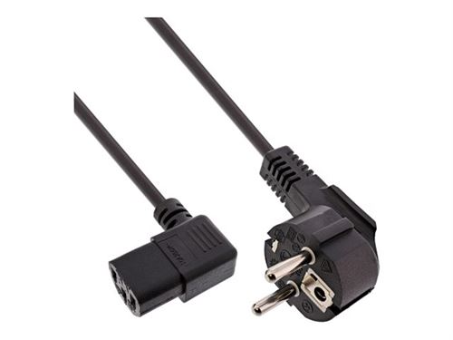 Intos Electronic Ag Noir Inline - Câble D'alimentation - Power Iec 60320 C13 Pour Power Cee 7/7 (M) - 1.8 M - Connecteur À Angle Gauche, Connecteur À 90 °