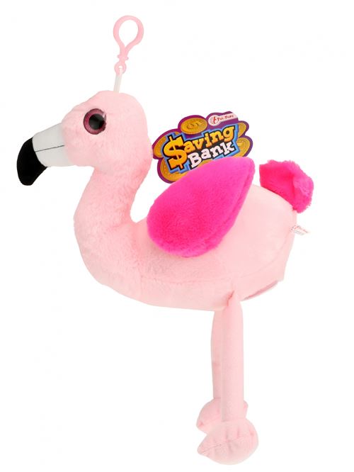 Toi-Toys tirelire en peluche rose flamant flamant rose 45 cm