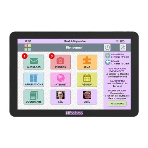 Facilotab L WIFI / 3G - Tablet - Android 9.0 (Pie) - 32 GB - 10.1 IPS (1280 x 800) - USB host - microSD sleuf - 3G