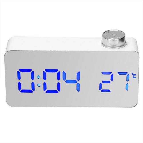 Réveil Électronique TS-S51 Miroir Surface LED (Bleu Lumière)