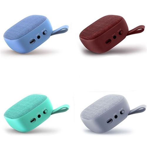 Mini Haut-Parleur Bluetooth Design Mini en Toile Rétro (Bleu)