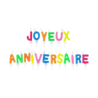 Bougie 18 Lettres "Anniversaire" 4cm Multicolore - 1