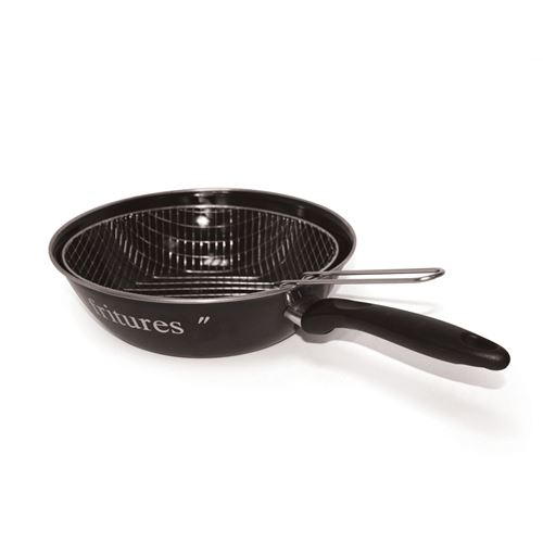 Poêle à friture les beignets 26 cm en acier émaillé - Beka - Noir - Acier émaillé
