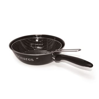 Destockage Noël : BAUMALU - Poêle à Friture - Acier émaillé - 26 Cm - Rouge Pas Cher