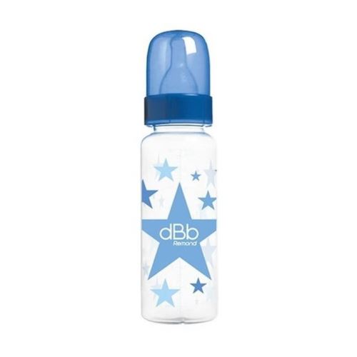 DBB REMOND Biberon Polypropylene Clear 270 Ml Regul'air « « Etoiles Tétine Non Silicone - System Rond - Bleu Bulle - S/Bte