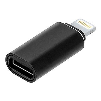 Adaptateur iPhone Lightning vers USB-C femelle Charge et Synchro - Noir - 1