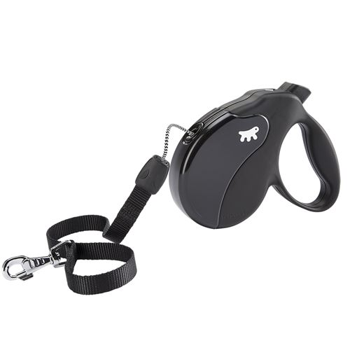 Meilleurs prix pour Laisse rétractable pour chiens AMIGO CORD MEDIUM, cordon rétractable, 5 mètres, max 25 kg, Noir