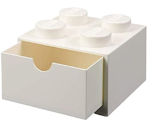 Tiroir 4 briques LEGO blanc, Boîte de rangement