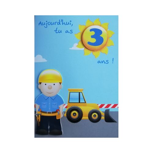 Carte De Voeux Enfant Anniversaire 3 Ans Garcon Carte De Vœux Achat Prix Fnac