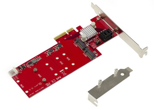 Carte PCIe Hybride RAID 2 Ports SATA 3.0 + 2 Ports M.2 Gamme Professionnelle