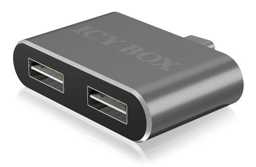 Icybox Ib-hub1201-c type C vers 2 x Type adaptateur USB 2.0 – Anthracite