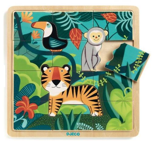 Djeco Puzzlo Jungle - Puzzle - 15 Pi&egrave;ces - Djeco