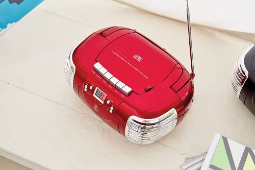 GPO PCD299 Lecteur Radio Cassette et CD prise Secteur ou alimenté par piles - Rouge
