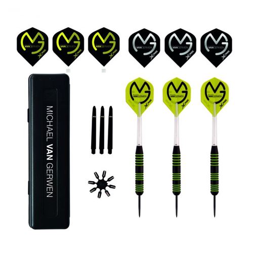 Set de fléchettes acier Michael Van Gerwen et accessoires
