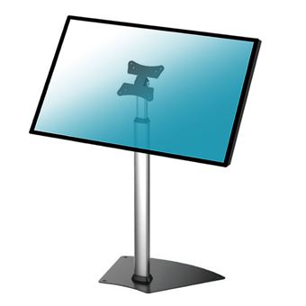 Support TV Sur Pied KIMEX - Installation Fixe Au Sol Pour écran 60 à 100 Pouces - Réglable En Hauteur, Antivol Et Cache-câbles Intégré - Parfait Pour Magasins, Salons, Lieux Publics