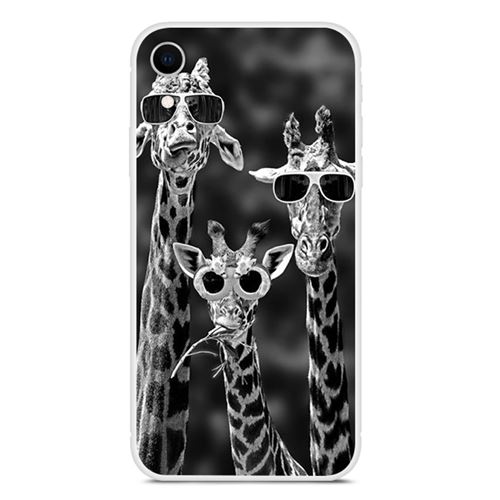 Coque en TPU impression sur toile douce girafe pour votre Apple iPhone XR 6.1 inch