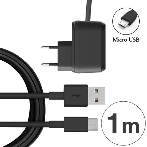 Chargeur secteur micro-USB Universel - Noir
