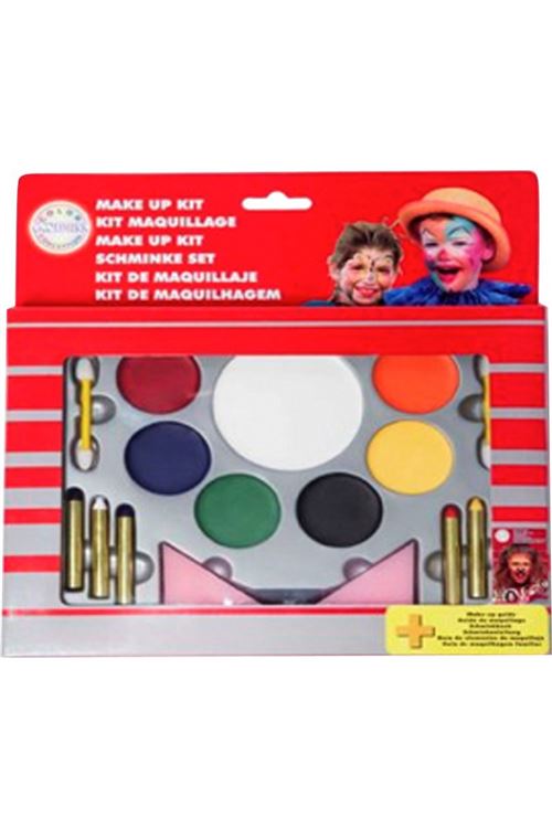 Palette 7 Fards Gras + 6 Crayons + 2 Eponges Applicatrices - Multicolores