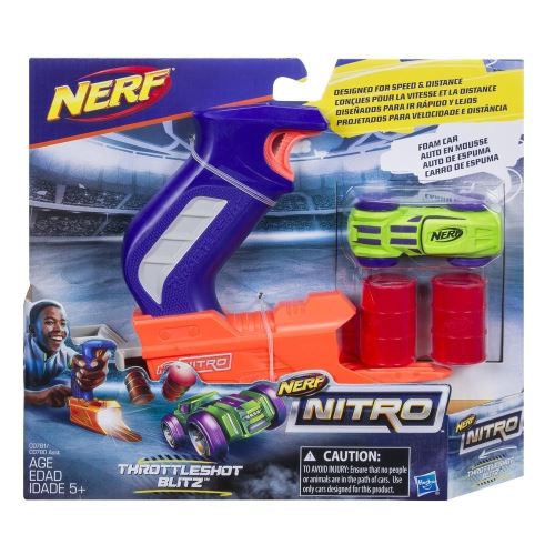 Hasbro nerf nitro throttleshot blitz bleu blaster lance voitures c0780 c0781