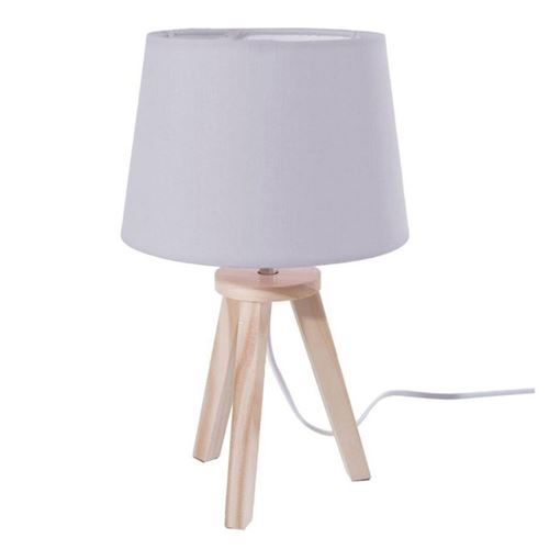 Atmosphera for Kids - Lampe à Poser en Bois "3 Pieds" 31cm Gris