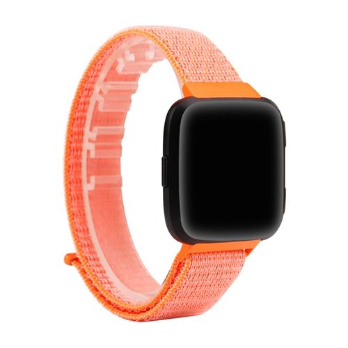 Bracelet en TPU sangle en nylon velcro orange pour votre Fitbit Versa