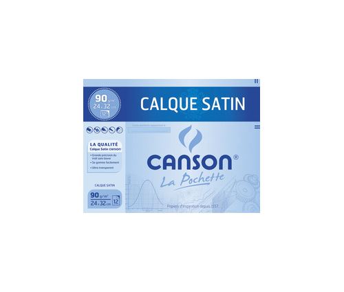 CANSON POCH 12 FEUIL CALQ 90G 24X32CM