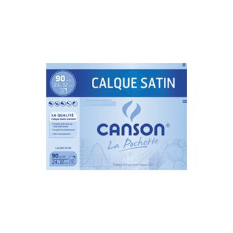 CANSON POCH 12 FEUIL CALQ 90G 24X32CM