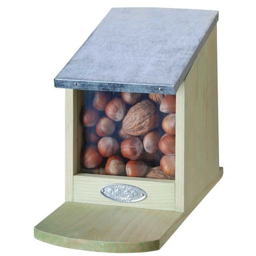 Mangeoire ecureuil en bois et zinc
