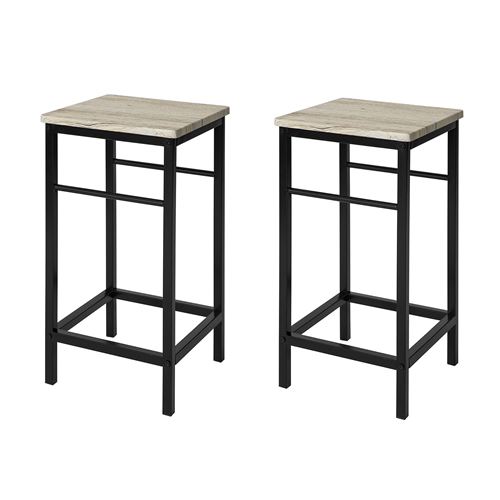 SoBuy® FST71-Nx2 Lot de 2 Chaises Tabourets de Bar Cuisine avec Repose-Pieds