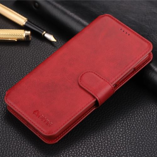 Etui en PU avec support rouge pour votre Xiaomi Redmi 6 (Dual Camera: 12MP+5MP)